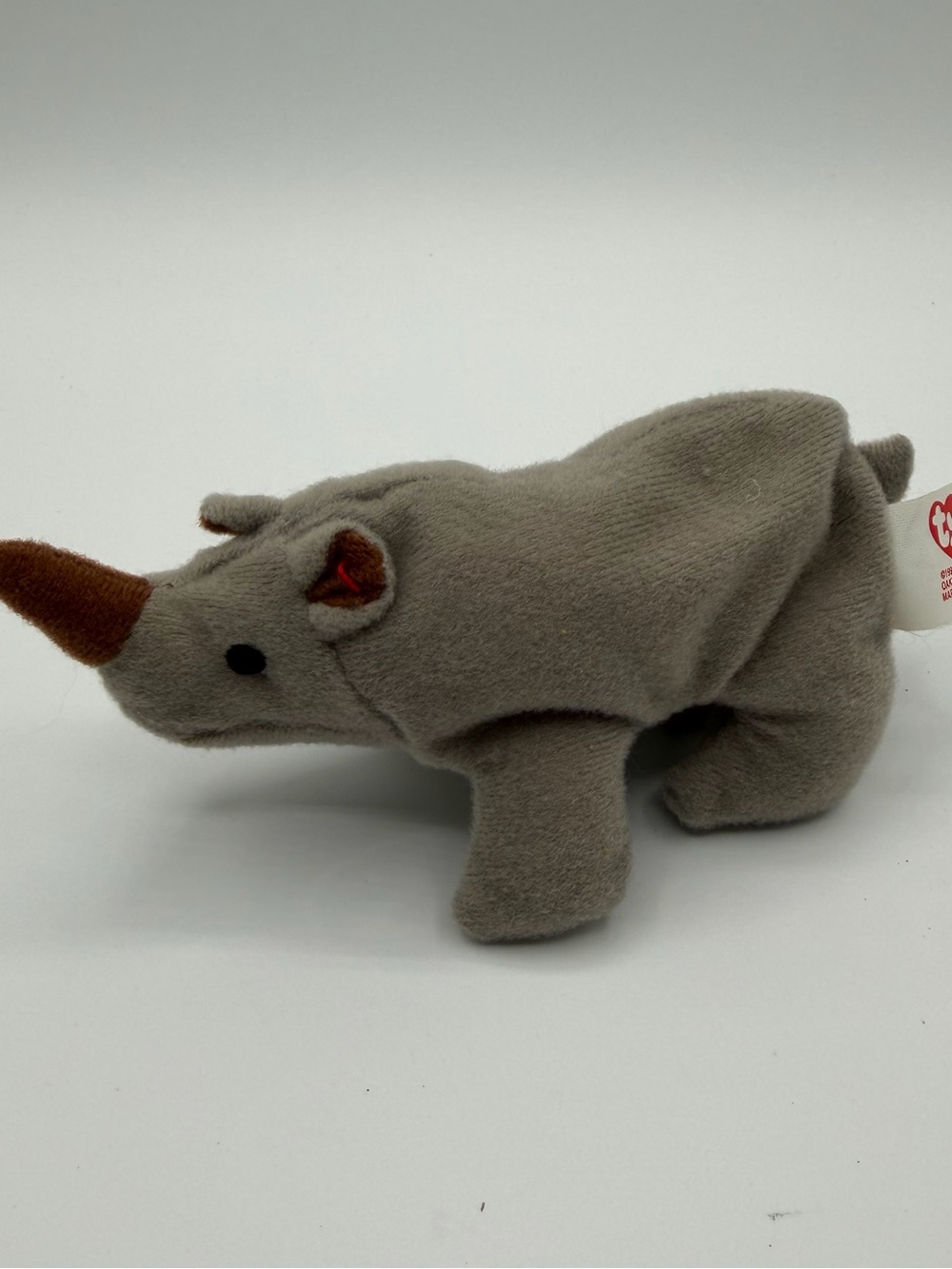 Ty Teenie Beanie Baby Spike Rhino 1999 McDonald's Gray Plush Vintage 4.5"